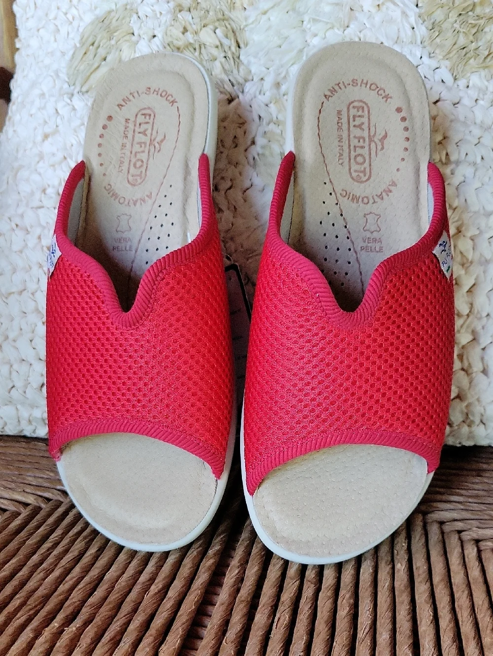 Fly Flot anatomic anti-shock red, slip on sandals, size EU35, US4, UK2.5